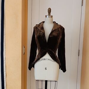 Ralph Lauren Purple Lable Dark Brown Velvet Women's Blazer